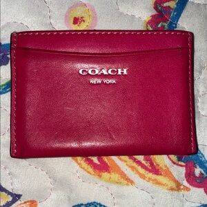 Coach Leather Change Purse Pink